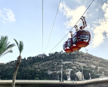 Haifa Israel Funicular going up to observation deck
