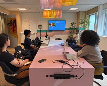 Participants of the Documentary Impact Challenge learning about how the course will proceed