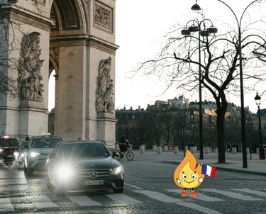 Maxima la petite flamme de MaxThomasBois se promène a Paris pour livrer du bois de chauffage