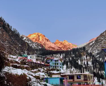 a mountain scene with a mountain range in the background