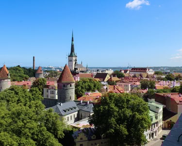 Tallinn Estonia buildings overlooking cruise port