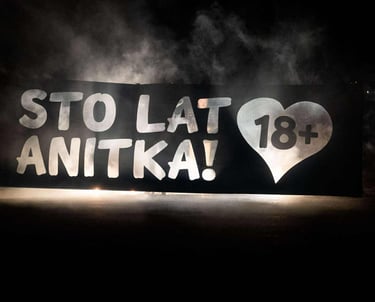 baner sto lat na 18 urodziny z sercem +18