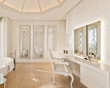 Master bathroom crowned by an elegant octagonal dome at Villa El Rincon.