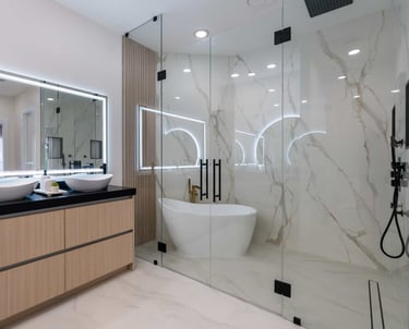 Full Bathroom Remodeling with Countertop, Cabinets and Showering