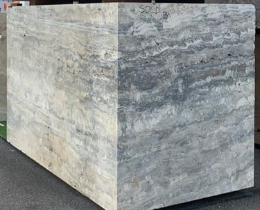 Blok kamienia, blok kamienny trawertyn włoski szary