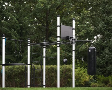 Terrain de street workout Kenguru Pro dans un parc. 