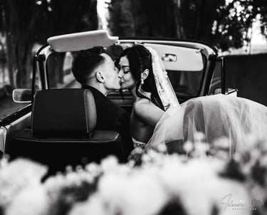 foto matrimonio in macchina