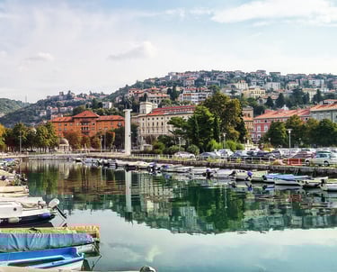 Rijeka harbor with small boats on canal