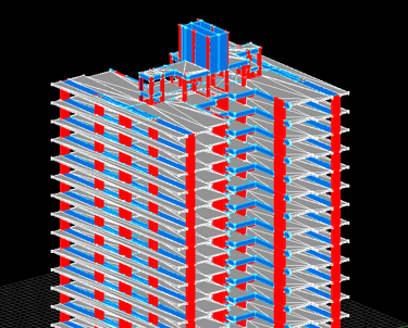 Modelo 3d de Prédio em Concreto Armado
