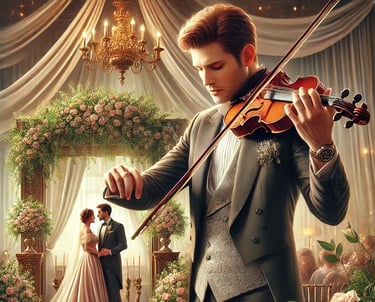 Violoniste qui joue pour une ceremonie de mariage à Paris, France