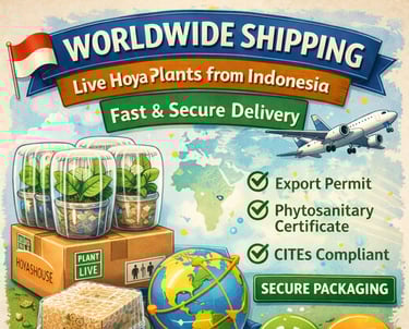 Worldwide shipping of live Hoya plants from Indonesia with secure packing