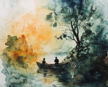 Une barque avec deux personnes