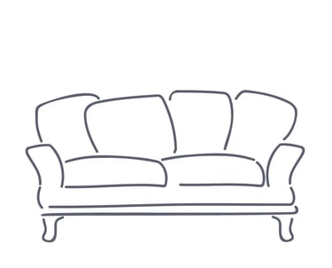 A couch with soft padded cushions