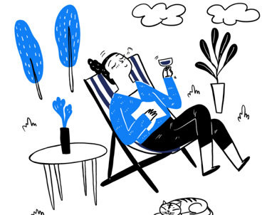 Ilustração de mulher descontraída e relaxada