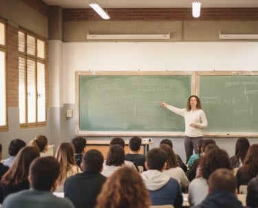Yoyo Chirkes enseignant les sciences et les mathématiques à des étudiants universitaires à Genève