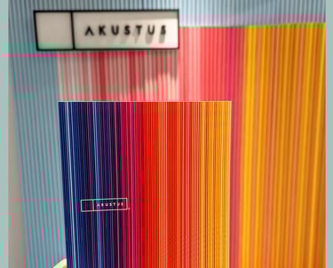 bright colored fluted PET product called fino from AKUSTUS at neocon