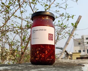 A jar of Longka Kando Sichuan Chili Oil
