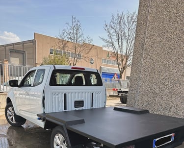 a pick-up truck with a platform