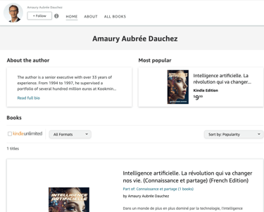 the screenshot of Aubree Dauchez's Amazon's author page