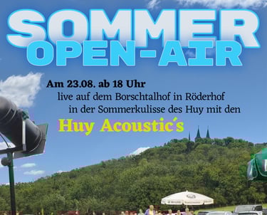 Hutkonzert mit den Huy Acoustic´s  Am 23.08. ab 18 Uhr  live auf dem Borschtalhof