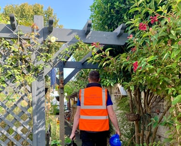 GigaVolt electrician working in a garden