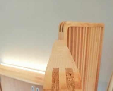 assemblage claustra en frêne et chêne