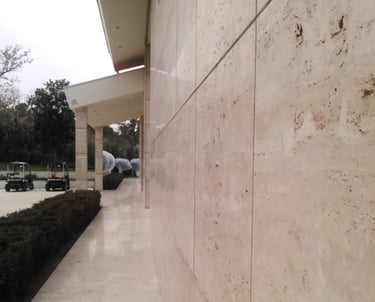 travertine tile outside