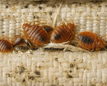 Bed bugs in a mattress
