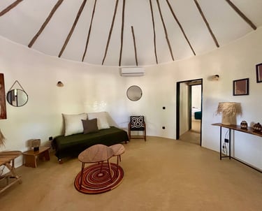 Suite junior du boutique hôtel Maison Fimela situé dans le Sine Saloum