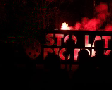 Baner na 18 Urodziny personalizowany napis pirotechniczny