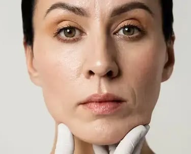 a woman with a glove on her hand and a nurse's hand holding a