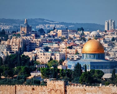 dome of the rock with Jerusalem buildings