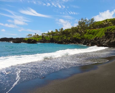 black sand beach big island hawaii