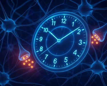Nervenzellen mit Uhr - Symbol für Nervensystemkompetenz