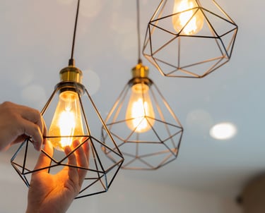 Decorative LED lamps in a house