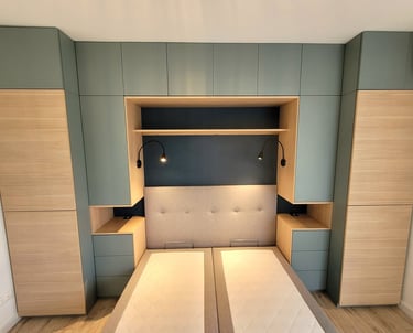 Pont de lit avec tête de lit intégré Viry