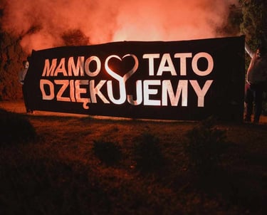 pirobaner na podziękowania dla rodziców mamo tato dziękujemy