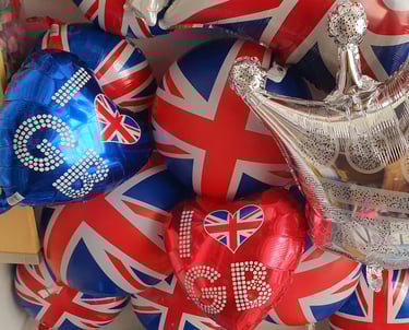UK flag balloons