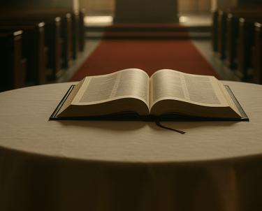 une Bible ouvert sur la table