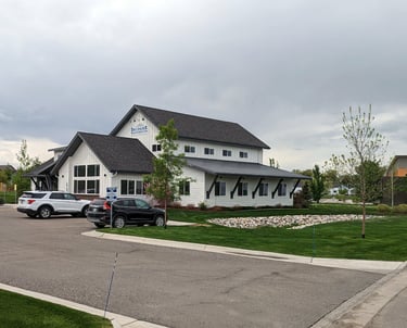 landscaping in front of a commercial building