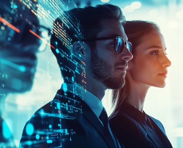 Dos Ejecutivos Jóvenes en un Entorno de Modernidad