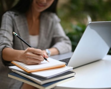 Businesswoman taking notes