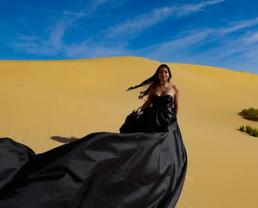 Flying Dress Photoshoot in abu dhabi and dubai Desert