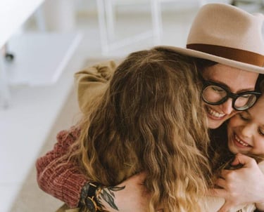 a woman in a hat and a hat on her head