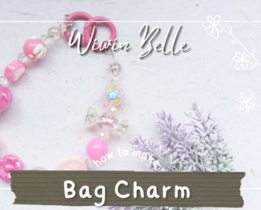 Making a Bag Charm Using Pink Balloon and Candy Beads