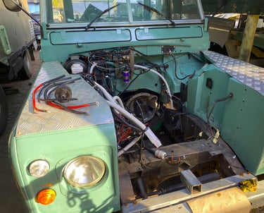 a series 3 land rover getting an engine replacement