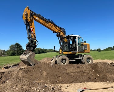 Liebherr kraan die graaft
