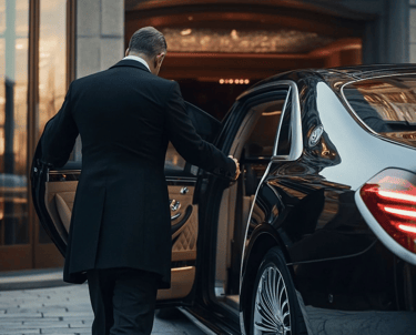 a man in a suit and tie is getting ready to go to a wedding