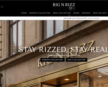 Image shows interface of store