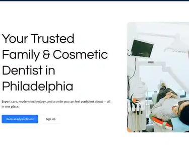 SEO case study cover for a Philadelphia-based family and cosmetic dentistry website